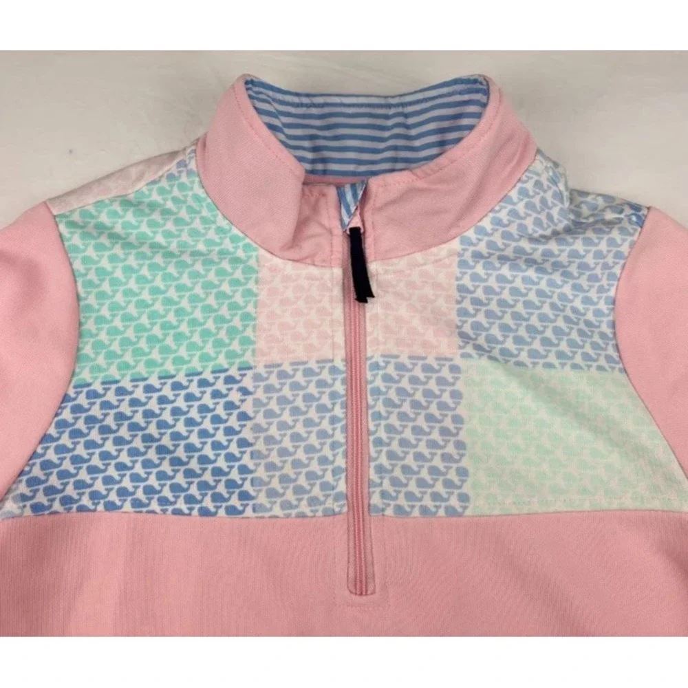 Vineyard Vines Target Girls 10 12‎ Pink Lightweight Jacket Whale Patchwork NWT